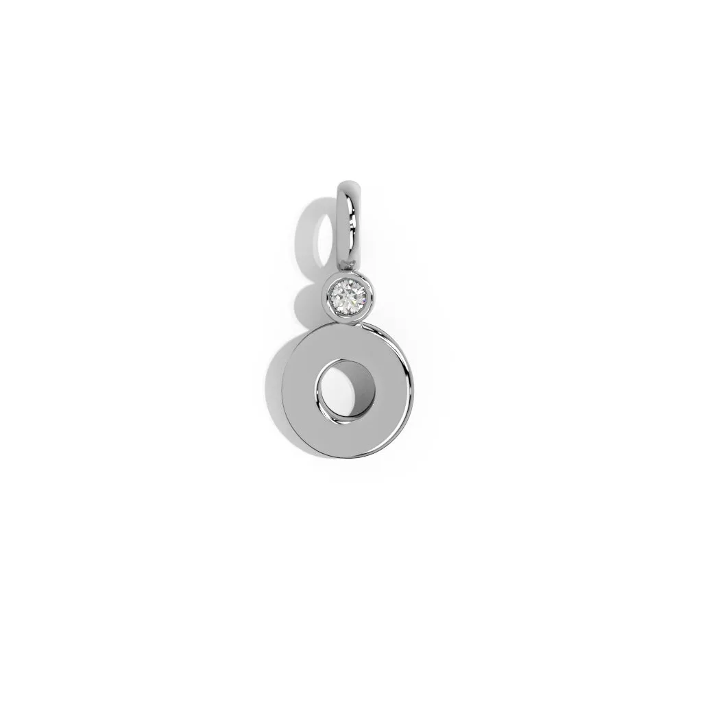 Silver Smooth Charm Letter Pendant - Circle