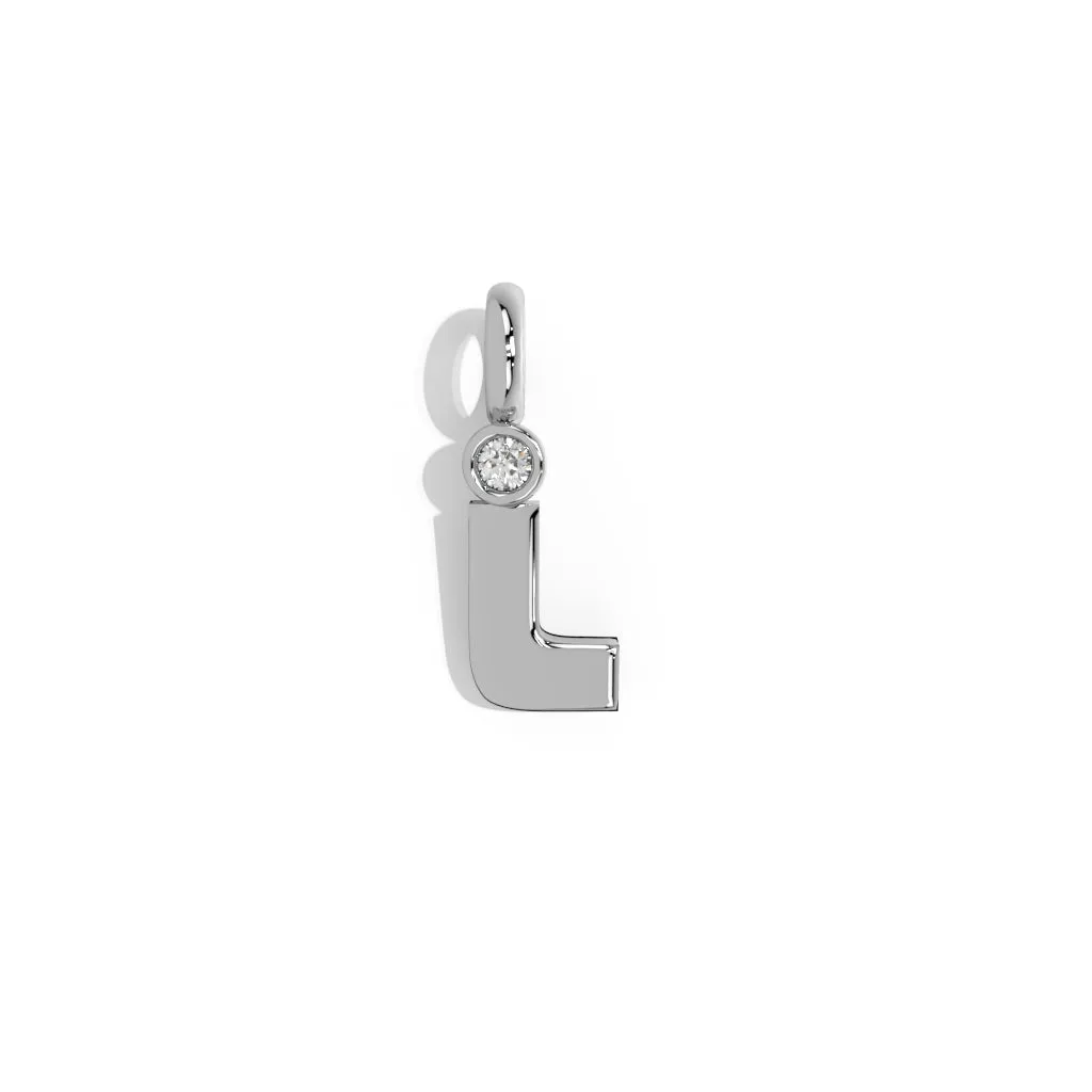 Silver Smooth Charm Letter Pendant - Circle