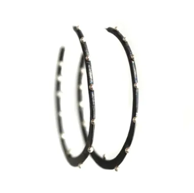 Sliver Inside Out Studded Hoop Earrings