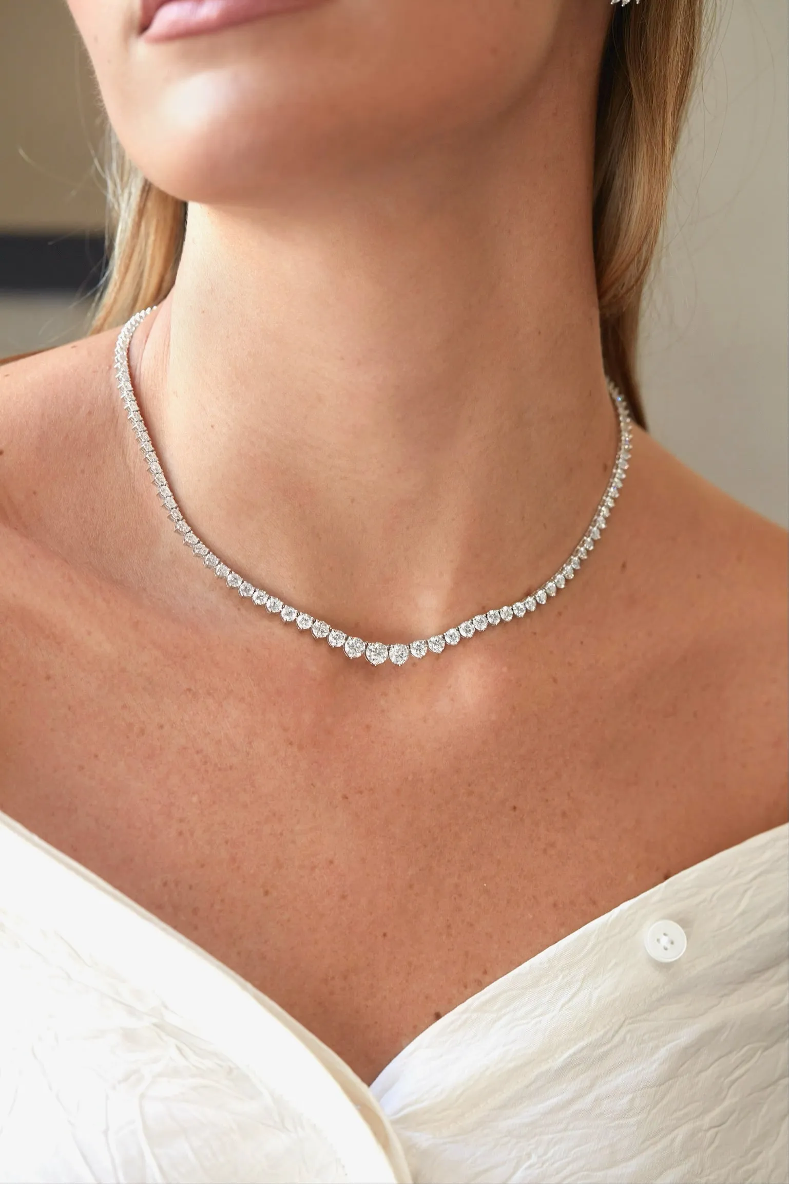 Small Graduated Diamond Necklace