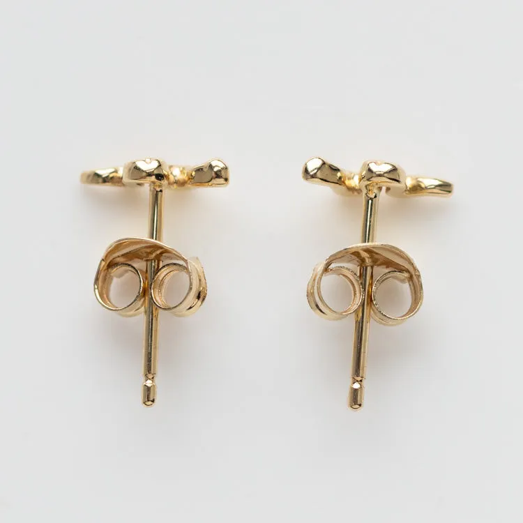 Solid Gold Slither Snake Studs