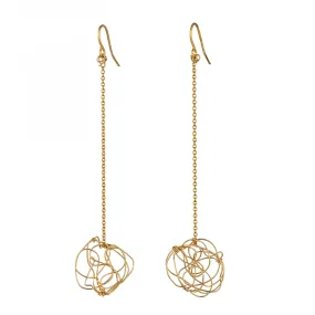 Spun Disc Chain Earrings