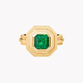 Staircase 2-Tier Square Emerald Ring