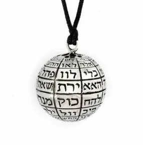 The 72 Divine Names of G-d Orb Pendant, sterling silver necklace pendant , protection jewelry