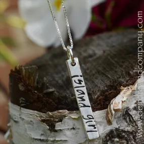 The Island Blessing Bar Necklace in Silver