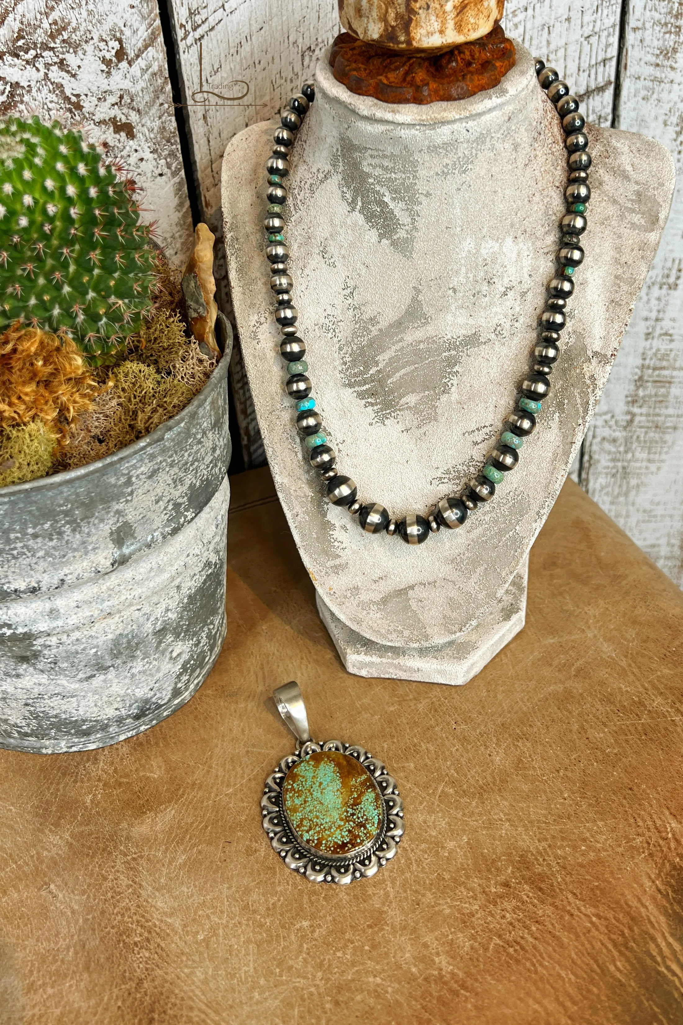 The Sterling & Verde Turquoise Necklace & Pendant Set