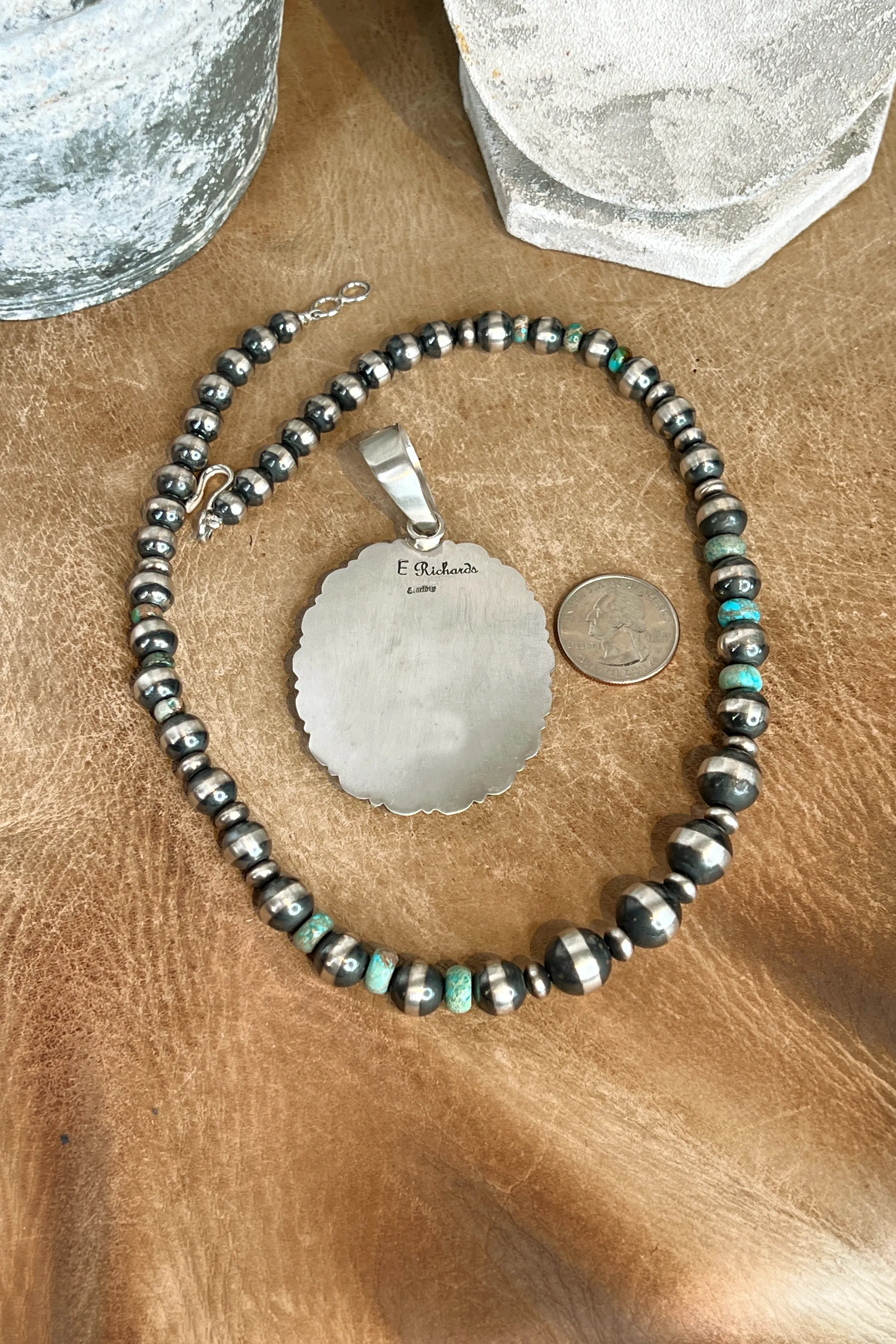 The Sterling & Verde Turquoise Necklace & Pendant Set