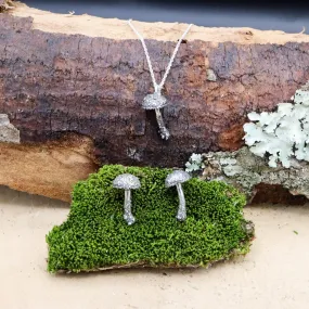 Tiny Mushroom Jewelry Set