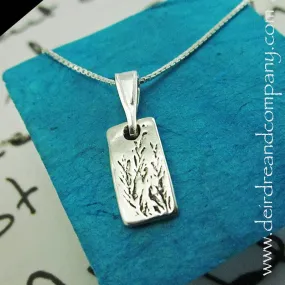 Tiny Rye Grass Necklace in Sterling Silver