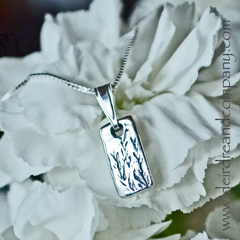 Tiny Rye Grass Necklace in Sterling Silver