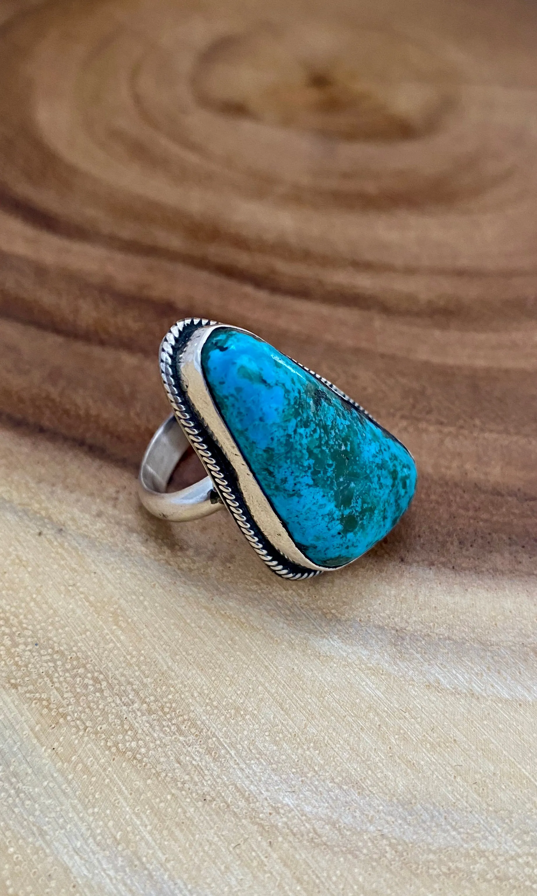 TO THE POINT Chimney Butte Sterling Silver and Turquoise Ring, Size 7