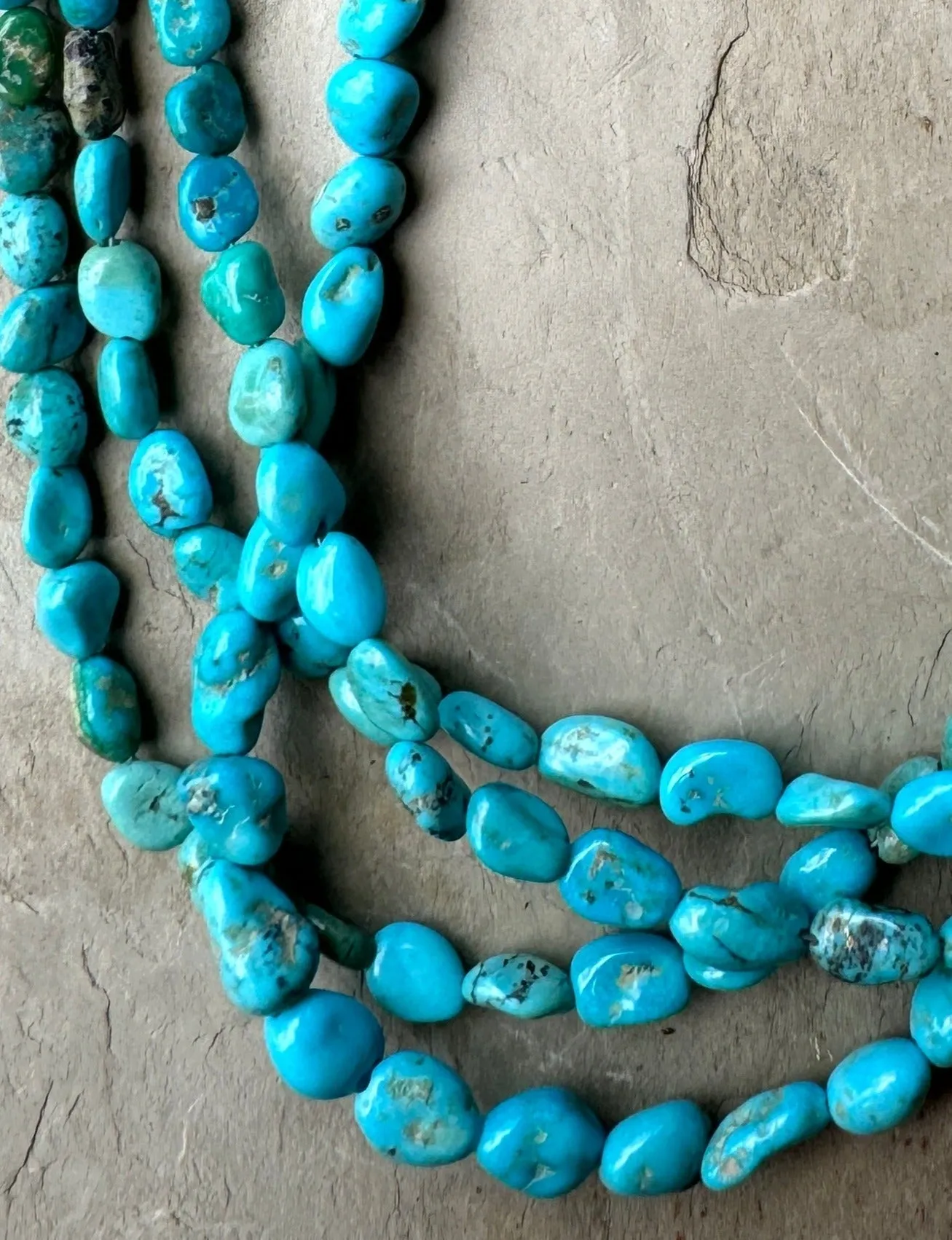 Turquoise Mountain Turquoise (Arizona) 5-9mm Graduated Nugget Beads, 16 inch strands