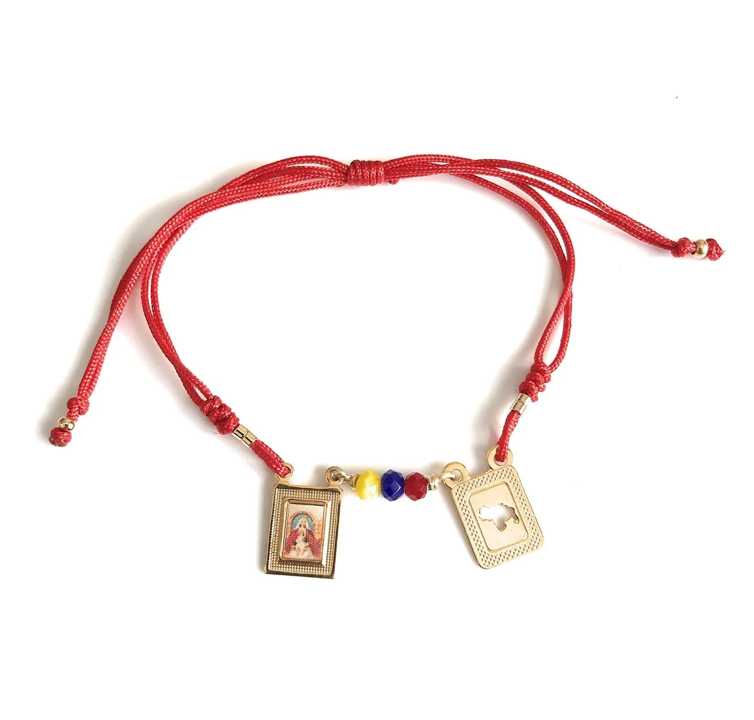 Virgen de Coromoto Scapular Adjustable Venezuela Map Bracelet