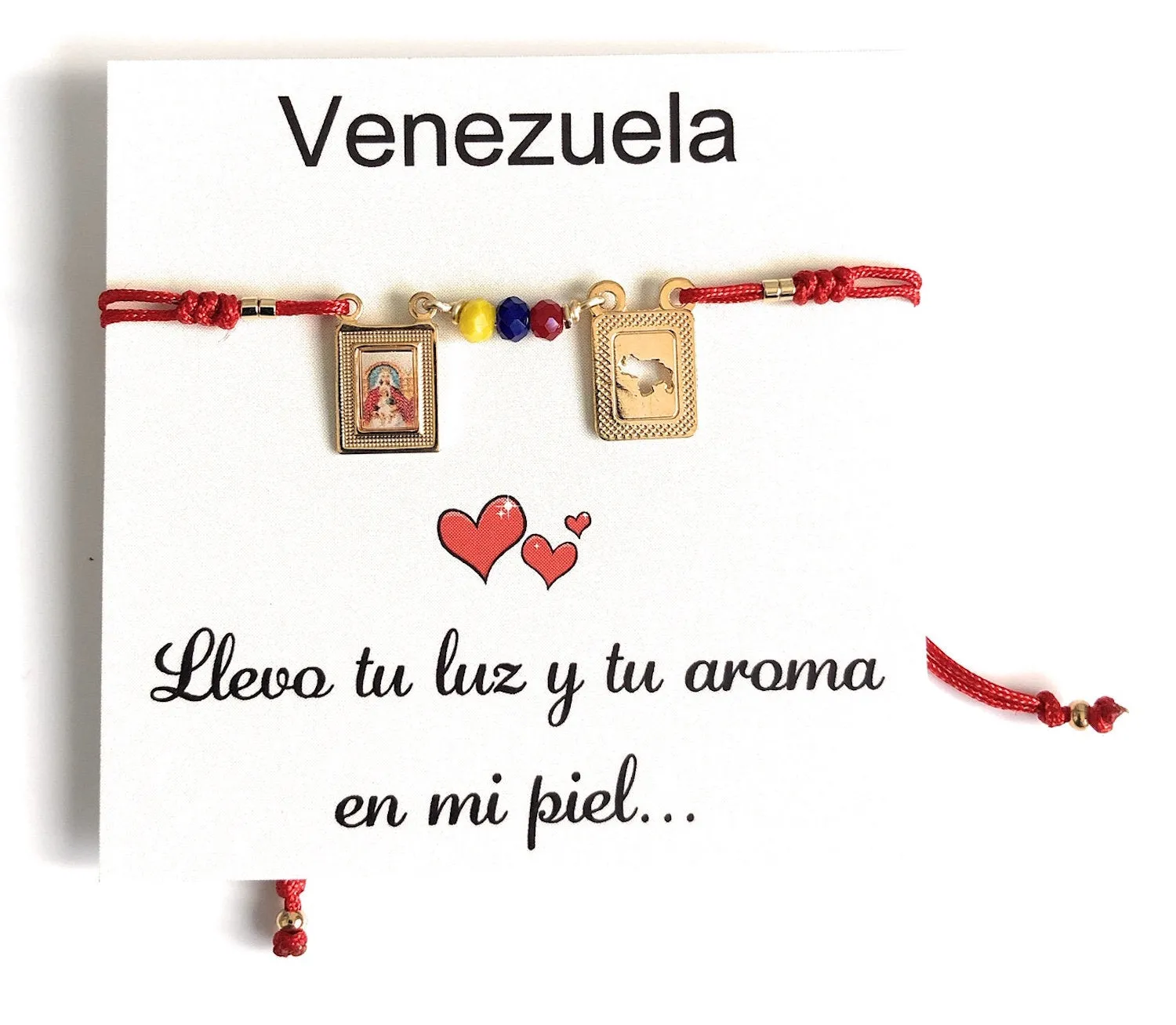 Virgen de Coromoto Scapular Adjustable Venezuela Map Bracelet