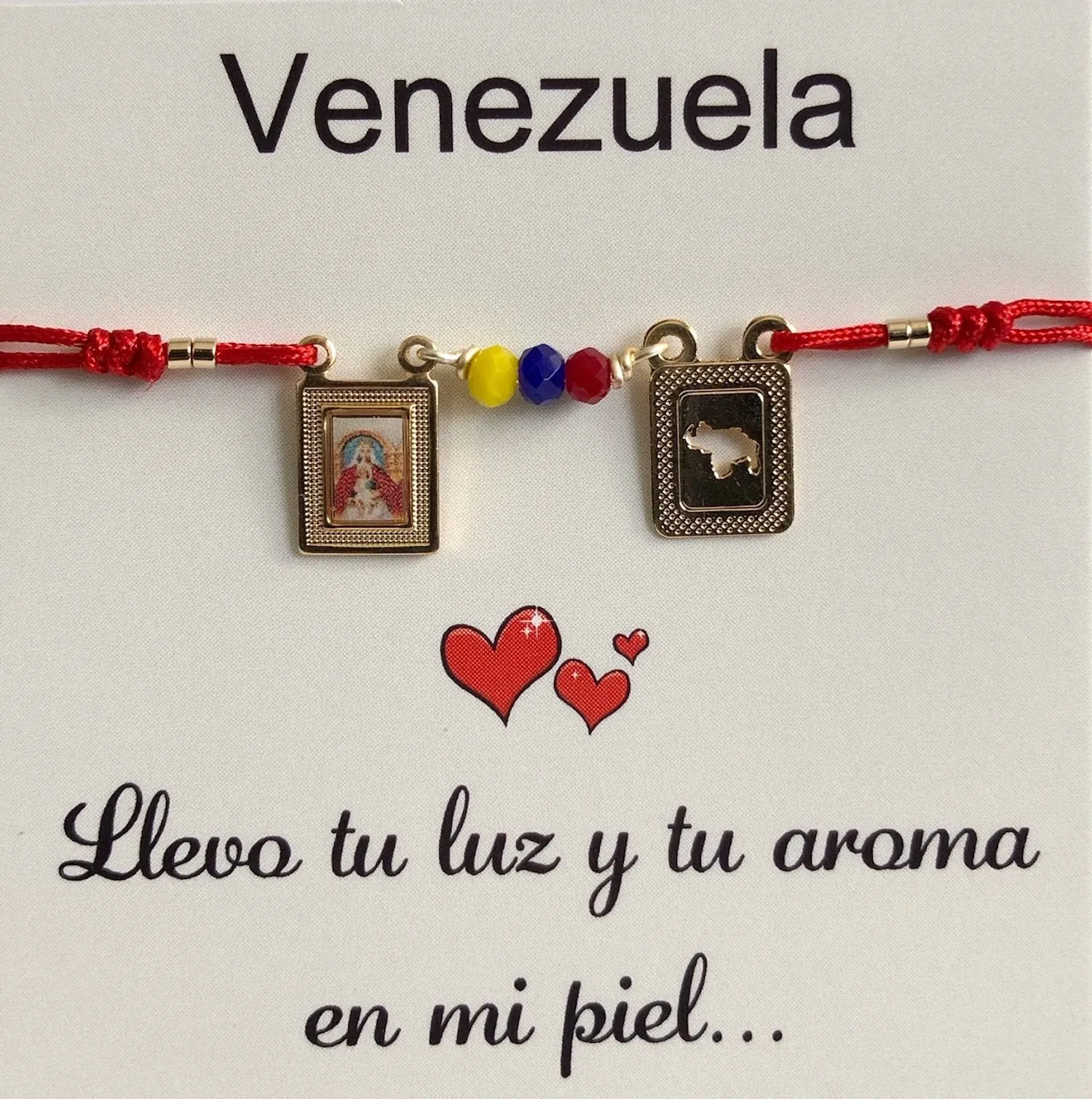 Virgen de Coromoto Scapular Adjustable Venezuela Map Bracelet