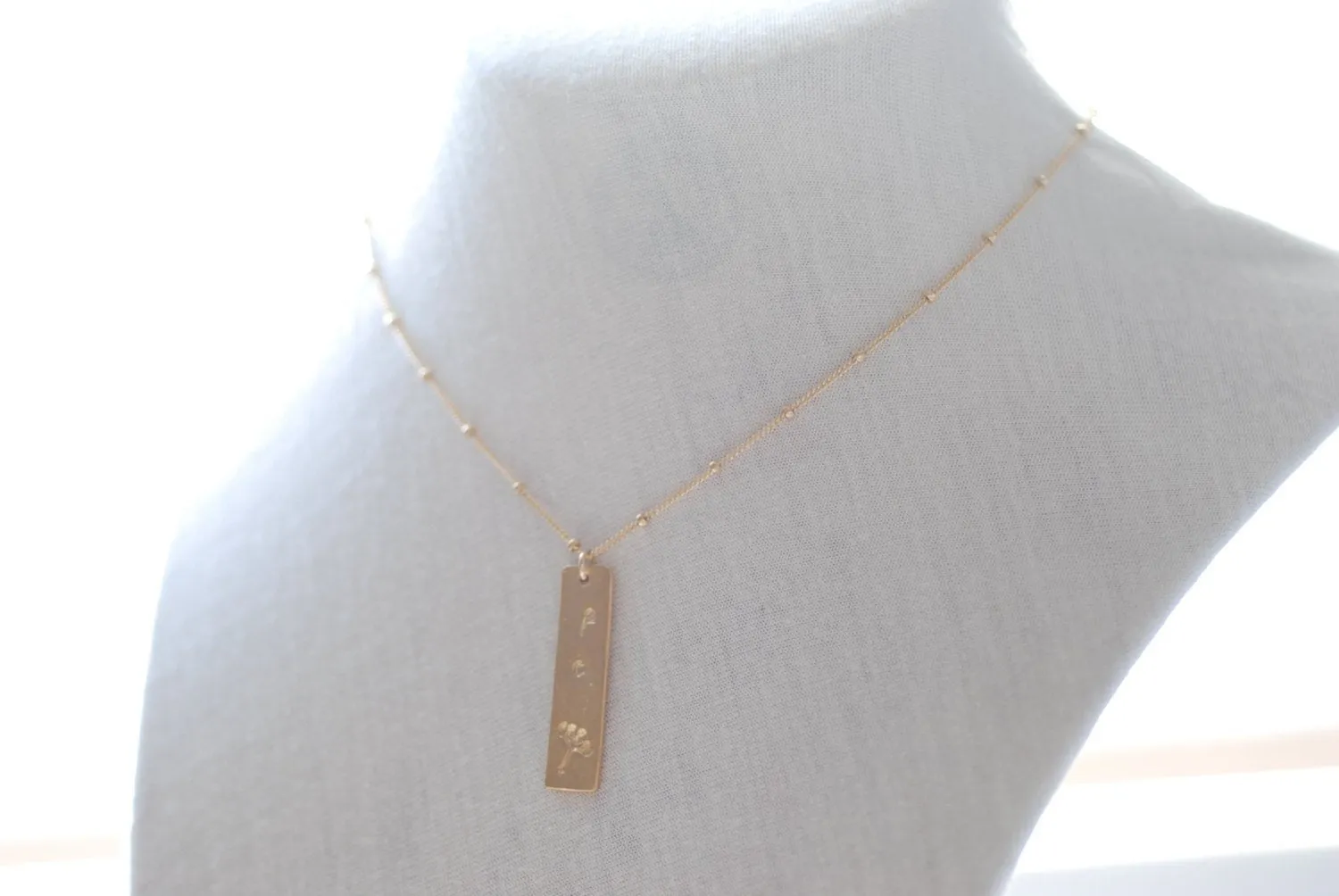 Wholesale Gold Dandelion Necklace- Make a wish, Gold Bar Necklace, Minimalist Necklace