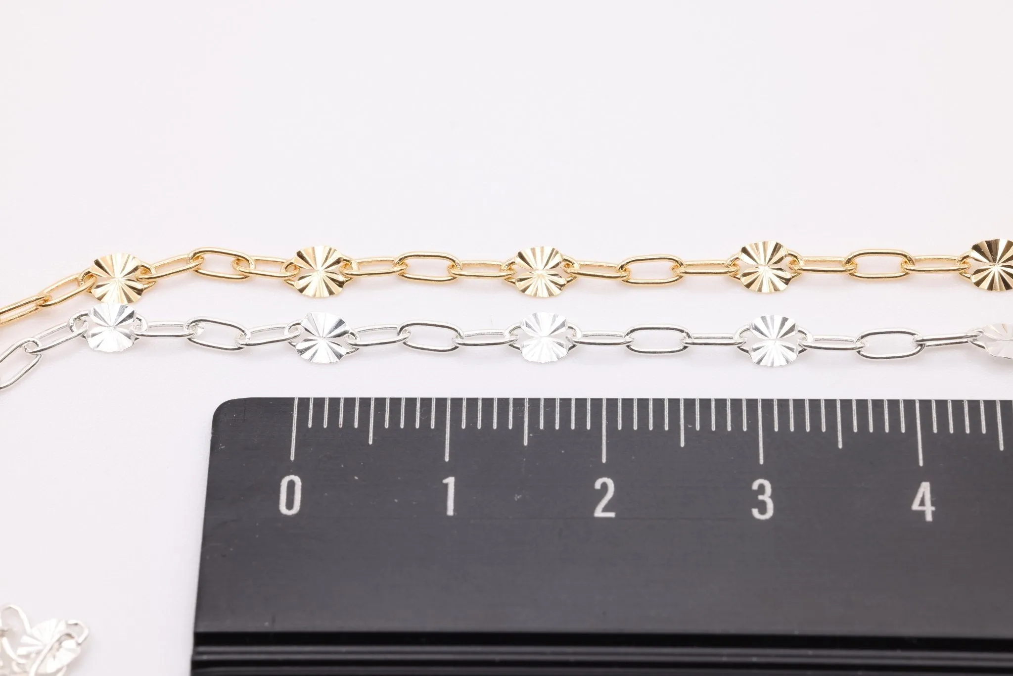 Wholesale Gold Filled Starburst Diamond Cut Chain l 2mm X 2.5mm Diamond Cut Sunburst Gold Filled Sterling Silver Chain Permanent Jewelry