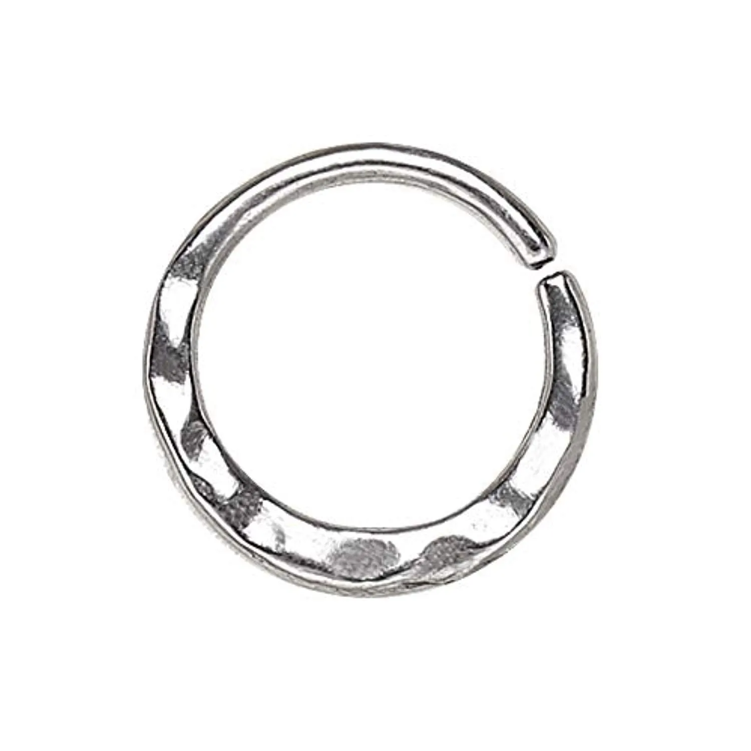 WildKlass 316L Stainless Steel Uneven Look Surface Seamless Ring/Septum Ring